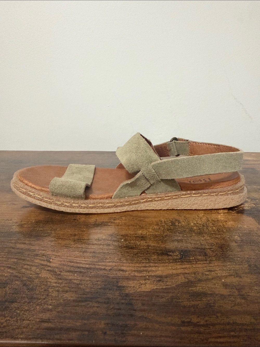 Born Suede Slingback Comfort Sandals Olive Taupe Women’s Size [6/36.5 ]